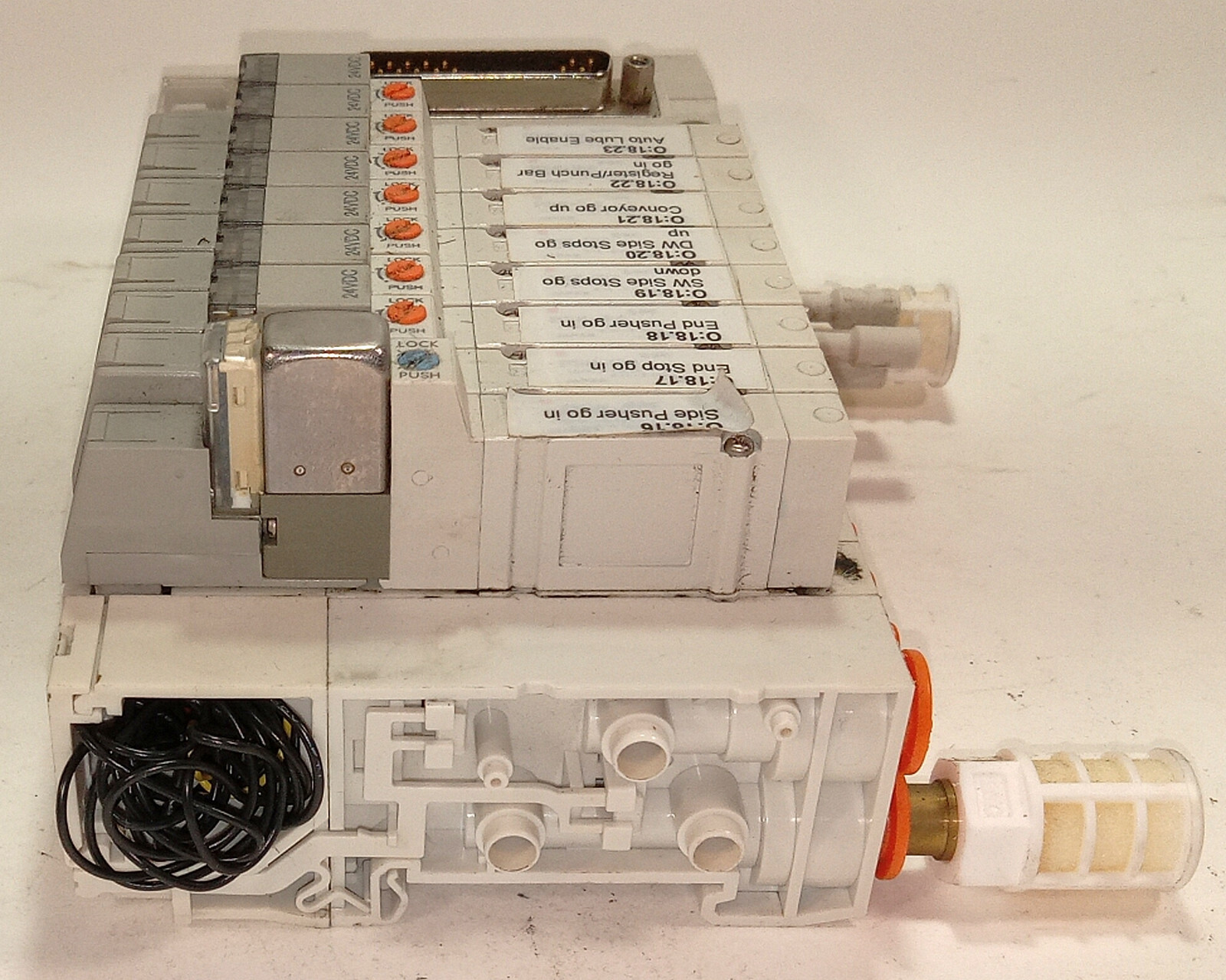 1 USED SMC SS5Y3-45NFU-09B 8 PORT MANIFOLD VALVE STATION W/NO END **MAKE OFFER**