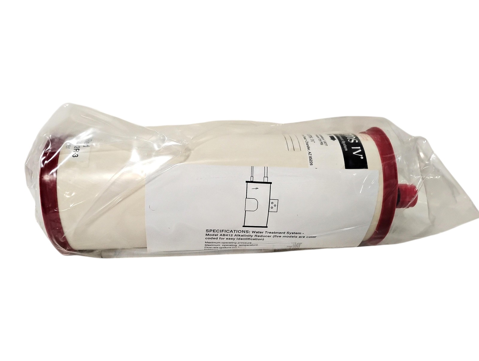 Systems IV AB412-3 AB412R-3 125 psi 100 Deg F 220 GPH Red Alkalinity Reducer