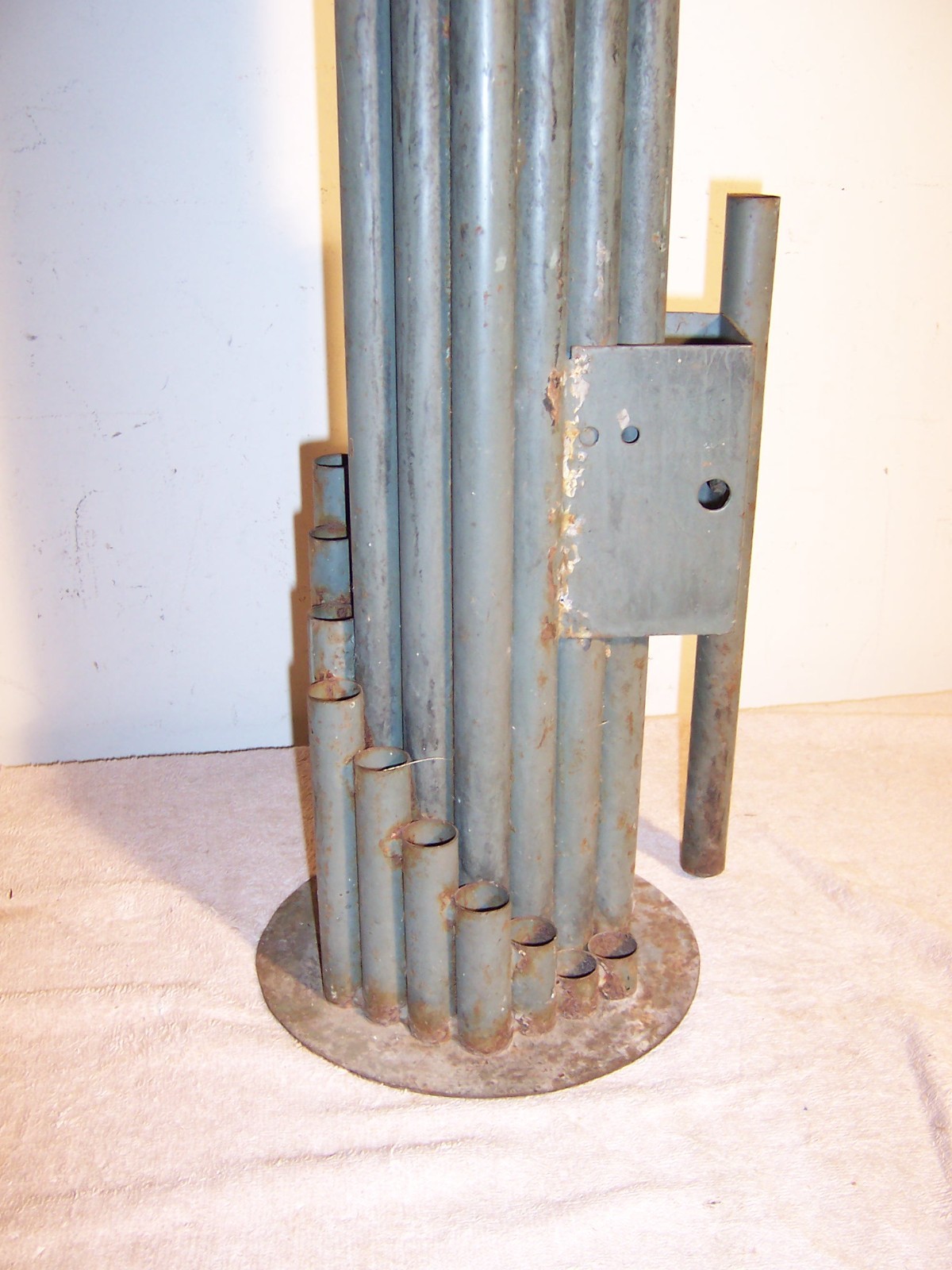 Vintage Industrial Art Spiral Boiler Exhaust Whistle Steam Caliope Tubes 36″
