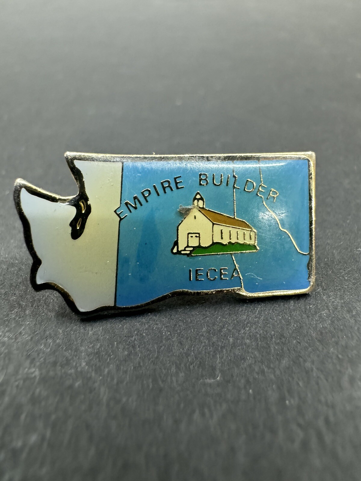 Vintage Pin Washington State Empire Builder IECEA White & Blue