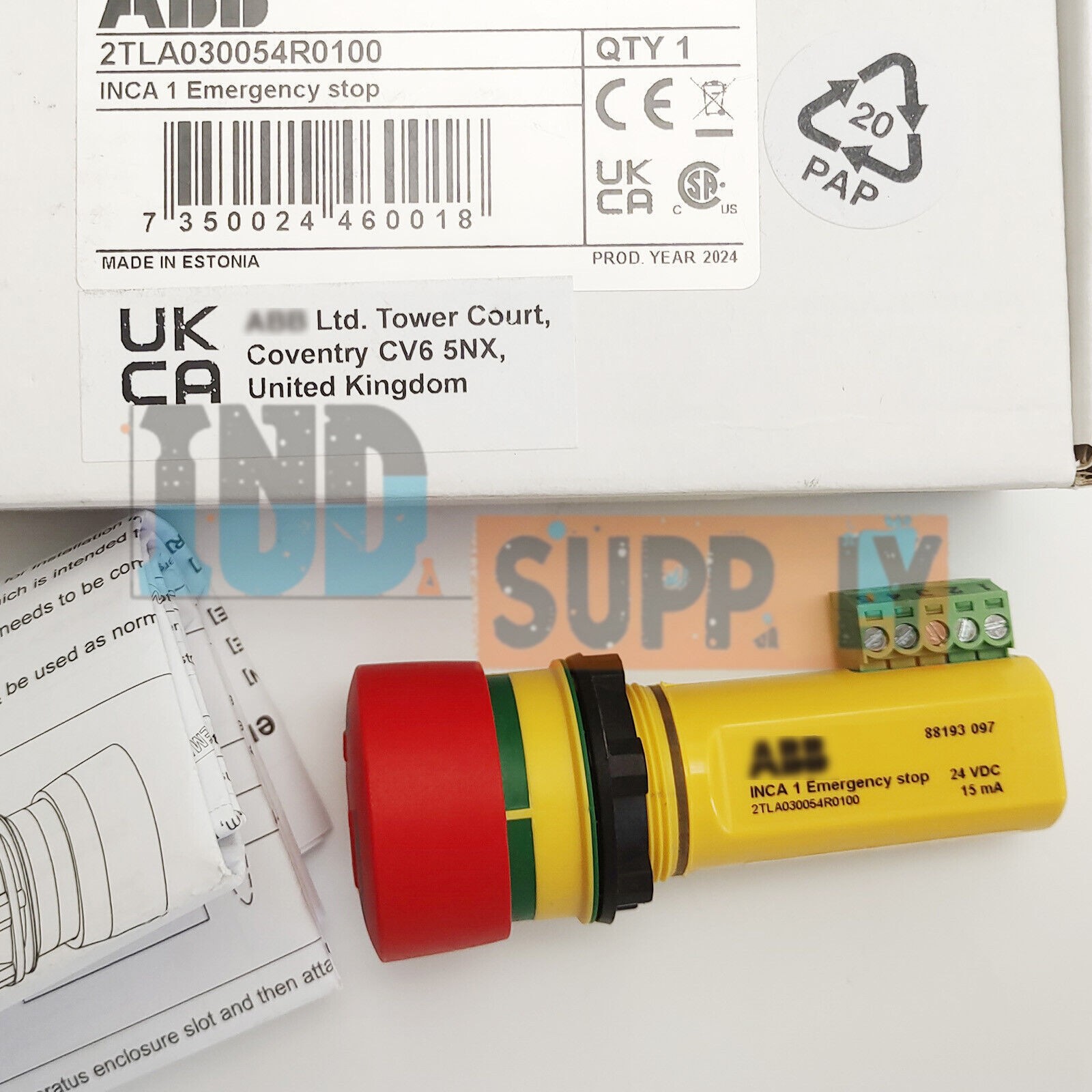 1PCS New ABB INCA 1 2TLA030054R0100 Emergency Stop Button