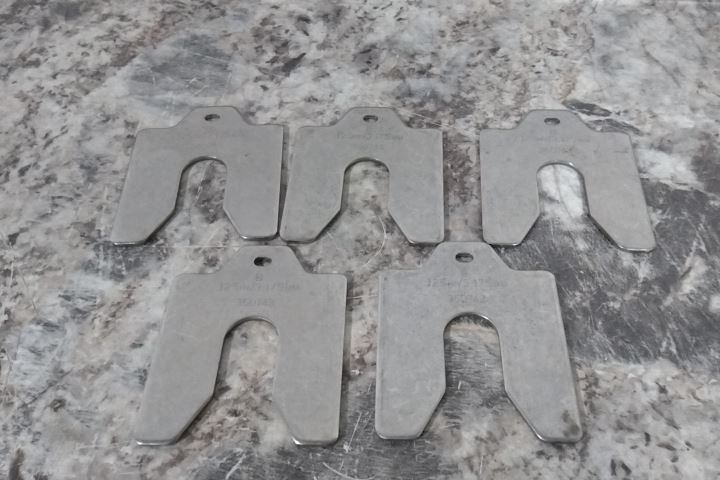 Brand Name 36D743 60 Pk 3 In Shim Length/Width Stainless Steel Slotted Shim