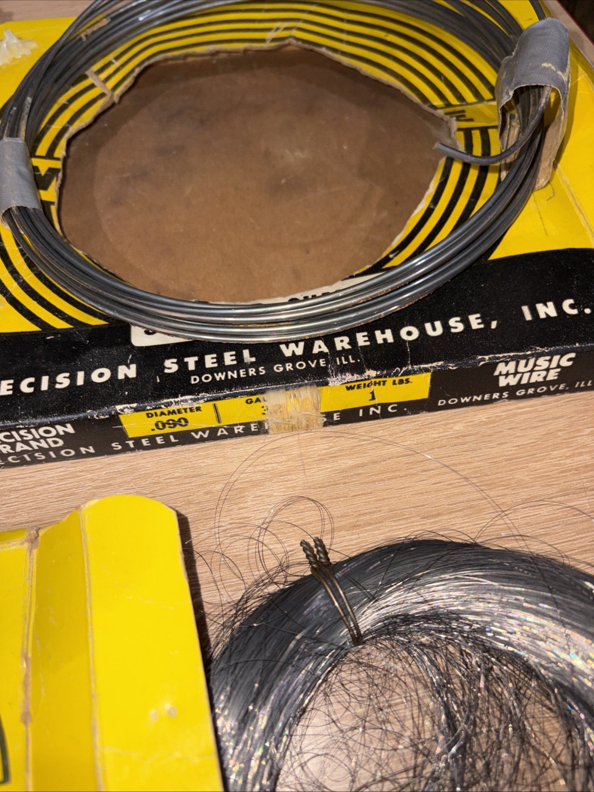 Vtg Music Wire Lot 4 Precision Brand USA .006,0.80,and .090 DIAM READ