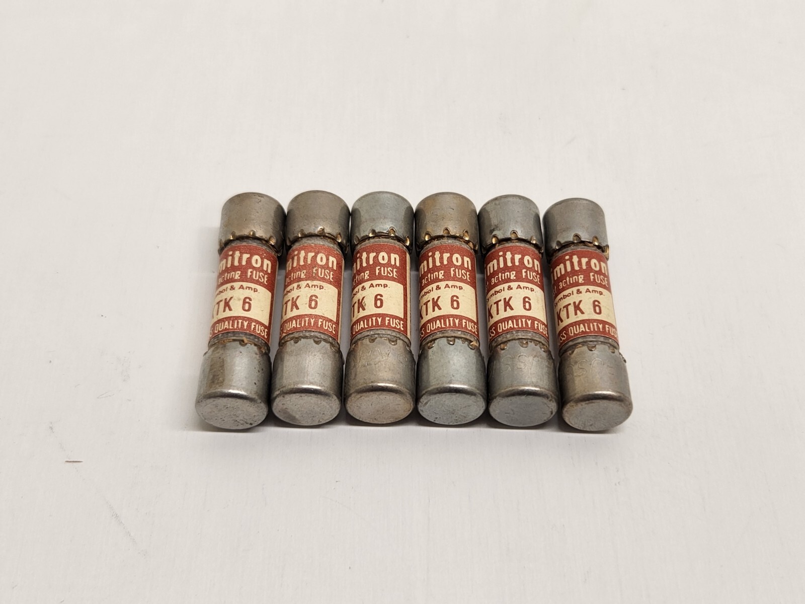 LOT OF (6) NEW OLD STOCK! BUSSMANN LIMITRON 6A 600V FAST ACTING FUSES KTK-6