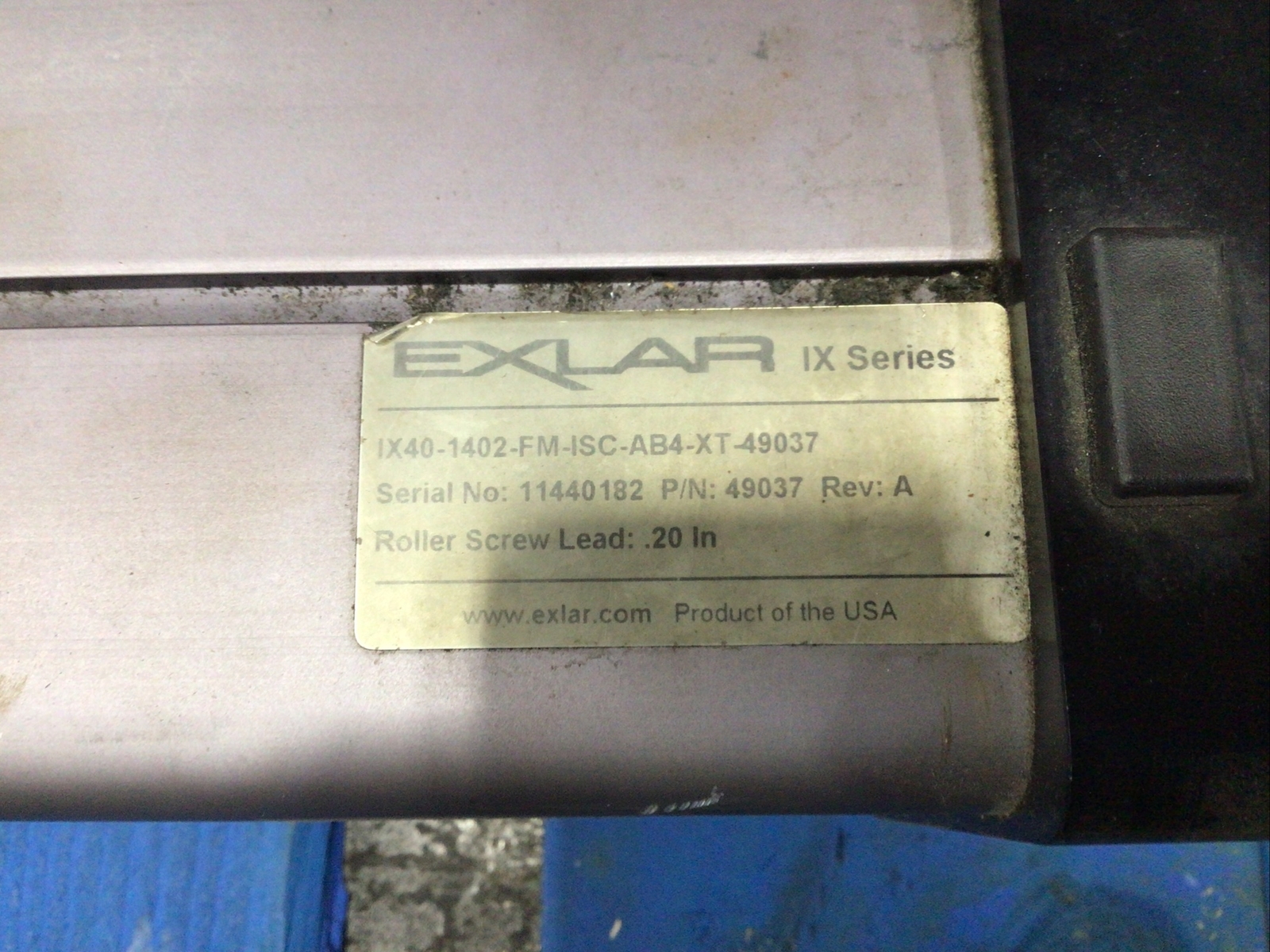EXLAR 49037 20in Lead Allen Bradley LINEAR ACTUATOR 460V 12224 5000 RPM #50B6PR3