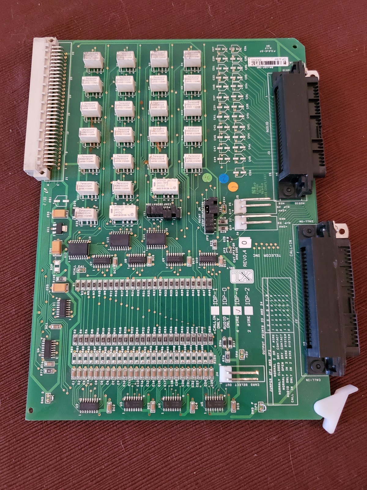 Telecor IOP-4 Rev 0.2 4 Wire File E-37 Plug In Module Control Board