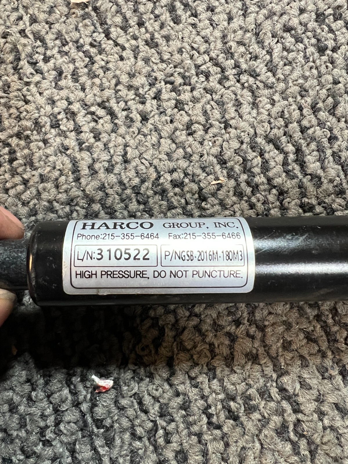 Harco GSB-2016M-180M3 Gas Spring Shock Black 310522