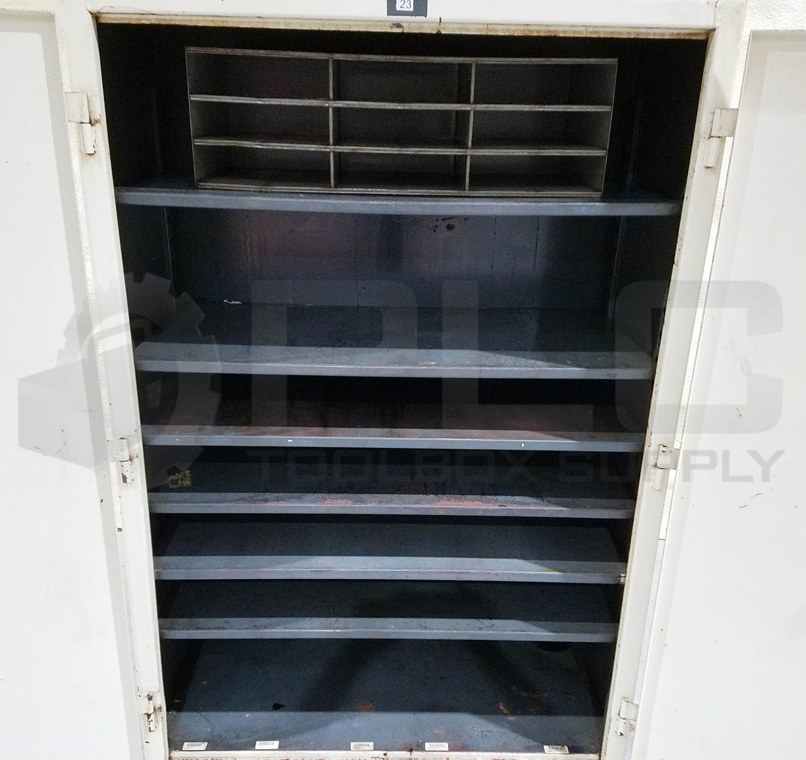 STRONG HOLD CABINET, 7 SHELF, 48 x 24 x 78, CREAM