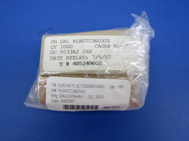 DALE/VISHAY RLR07C3603GS Qty of 50 per Lot RES MF 360K 1/4W 2%