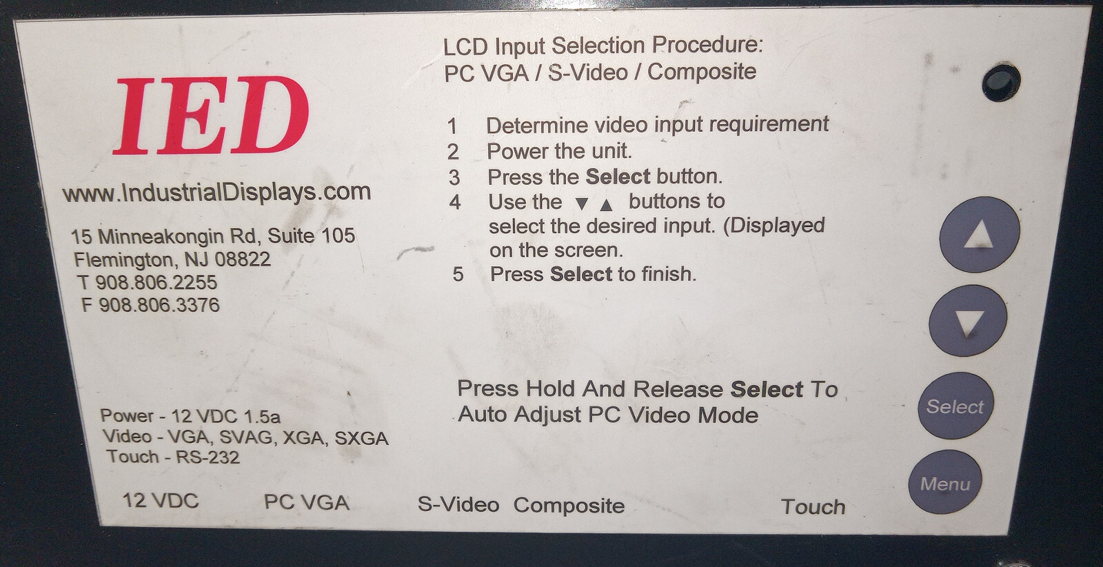 1 NEW IED FPM-150/OF/SV OEM CHASSIS MOUNT OPERATOR INTERFACE NNB **MAKE OFFER**