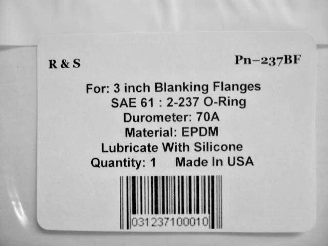 3 inch Blanking flanges + o-ring 2-237 / SAE 61 & ISO / R&S 237BF /EPDM Mat.