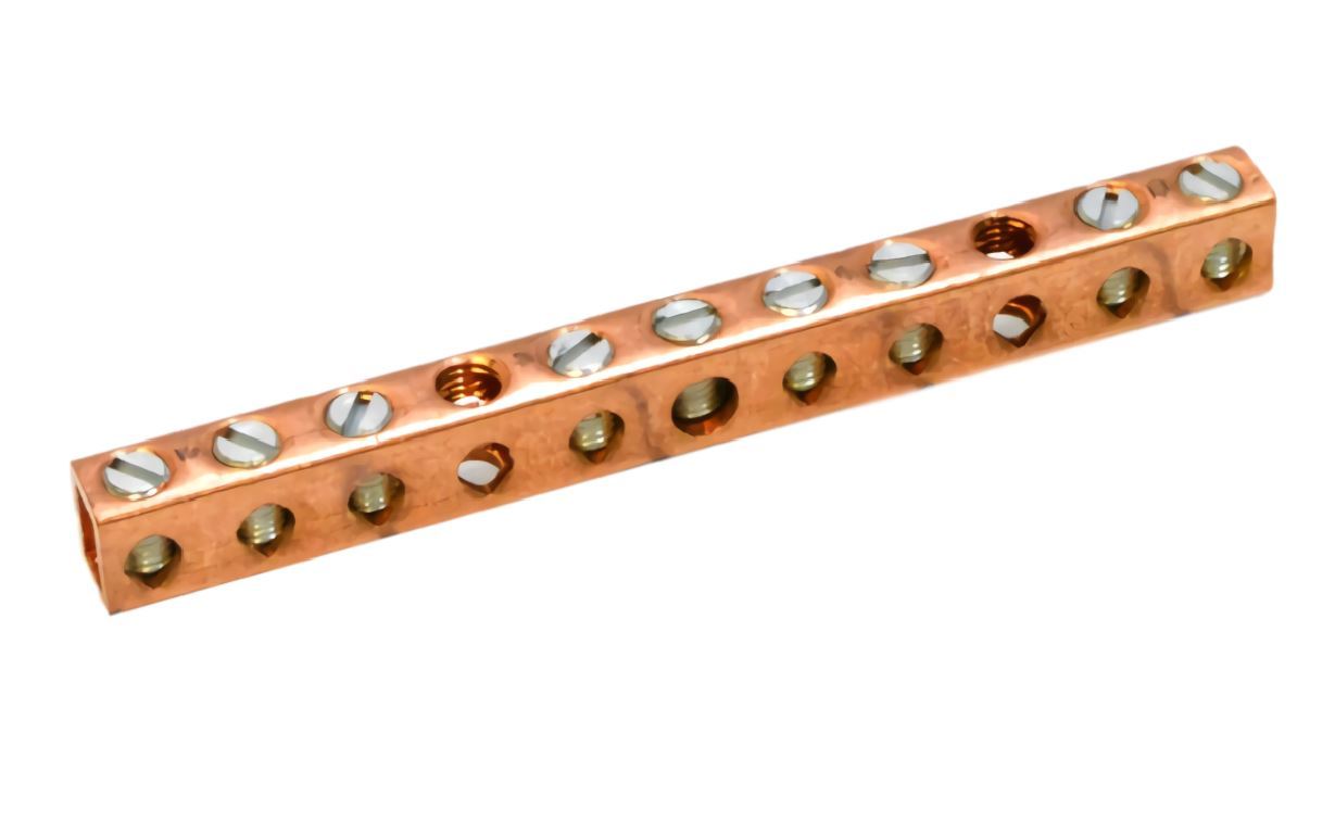 D167-8, Ilsco, Grounding Bar, CU MEC (8) 14-6 14-4 B UR