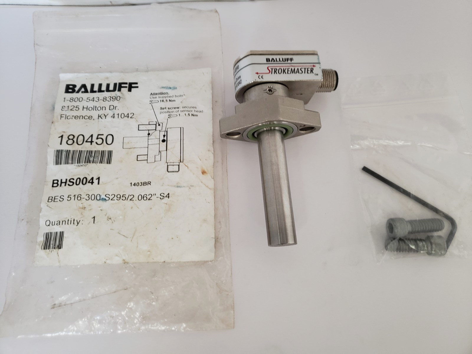 BALLUFF BES 516-300-S295/2.062″-S4 INDUCTIVE SENSOR PNP N.O. 4 PIN 10-30VDC NIB
