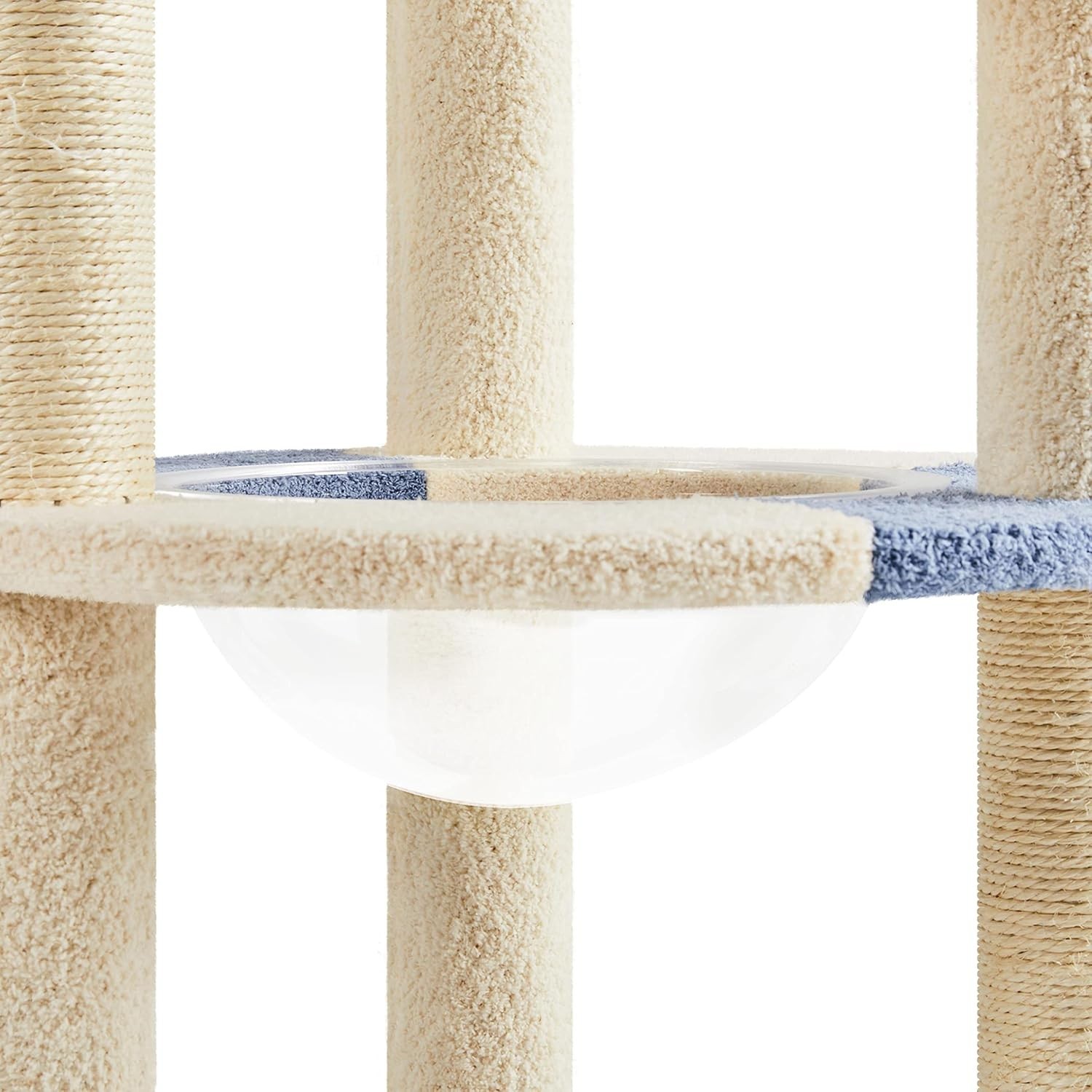 Topeakmart Small Tree for Kittens with Hanging Ball, 35.5″ H, Blue/Beige