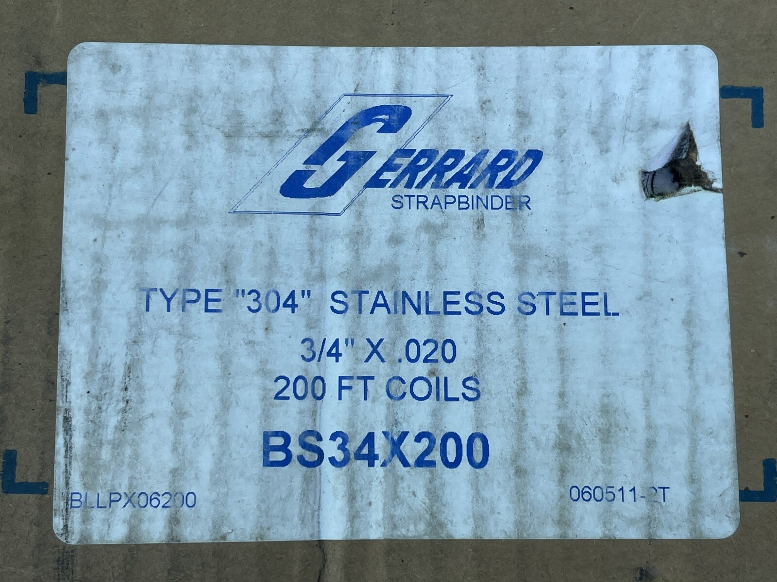 GERRARD STRAPBINDER BS34X200 TYPE 304 SS 3/4″ x 0.20 200 FEET
