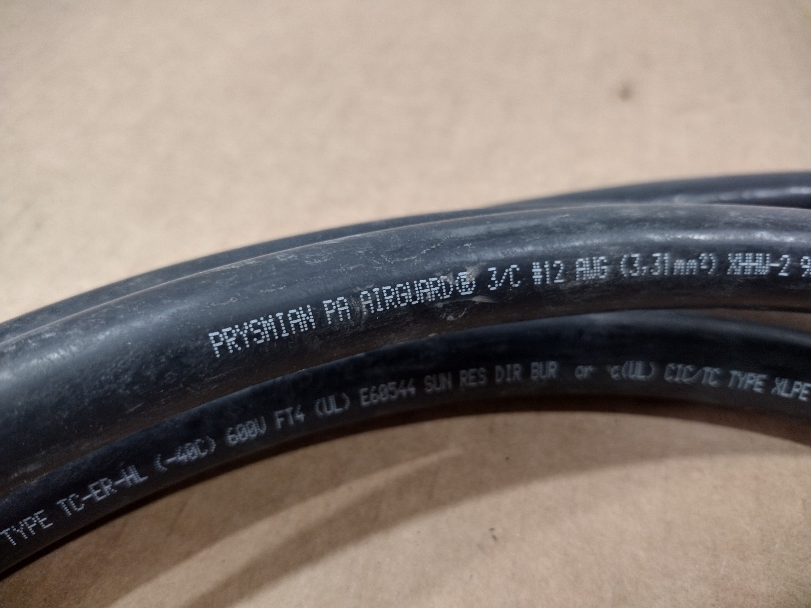 14 FT PRYSMIAN PA Airguard 3/C #12 AWG 600V