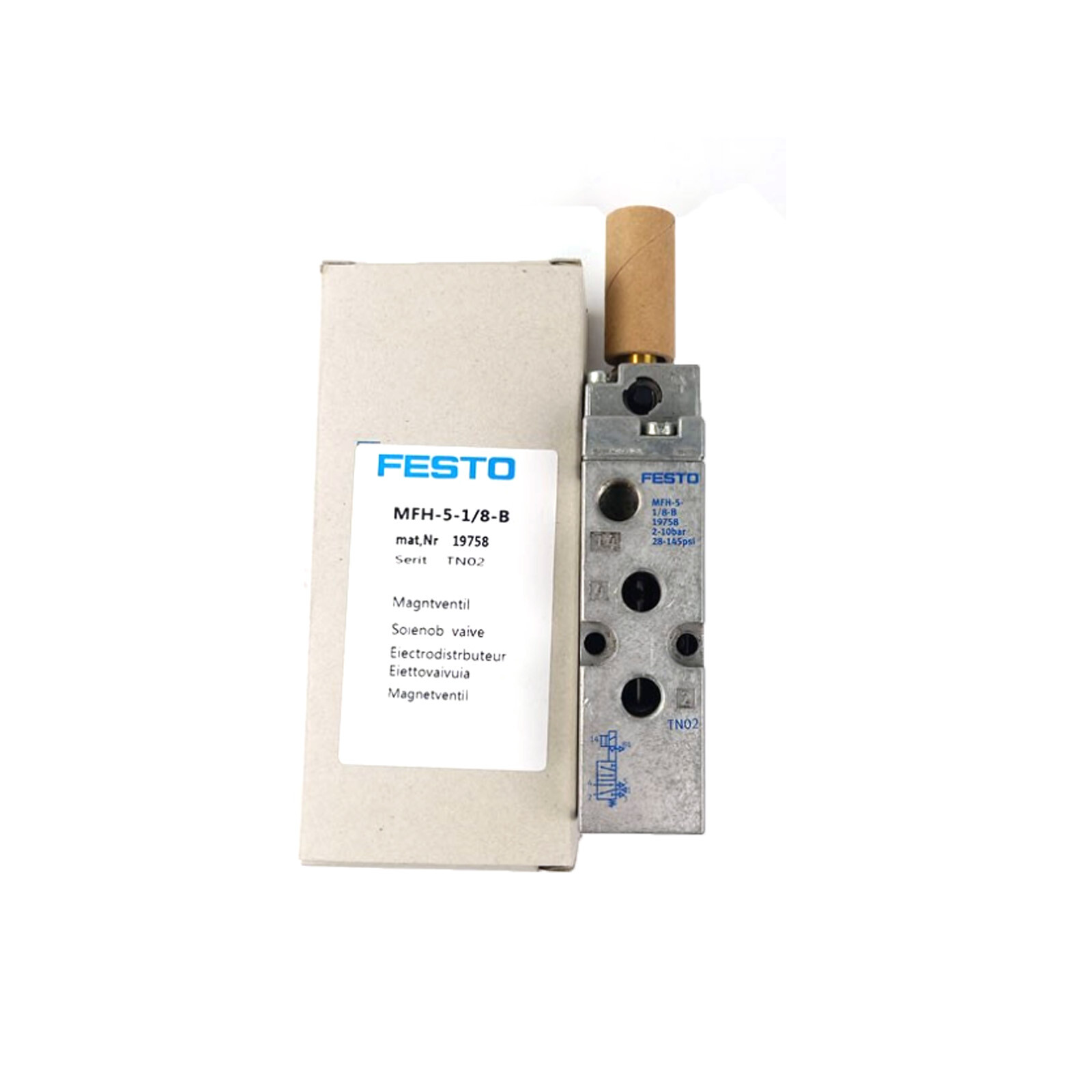 New In Box FESTO MFH-5-1/8-B 19758 Solenoid Control Valve