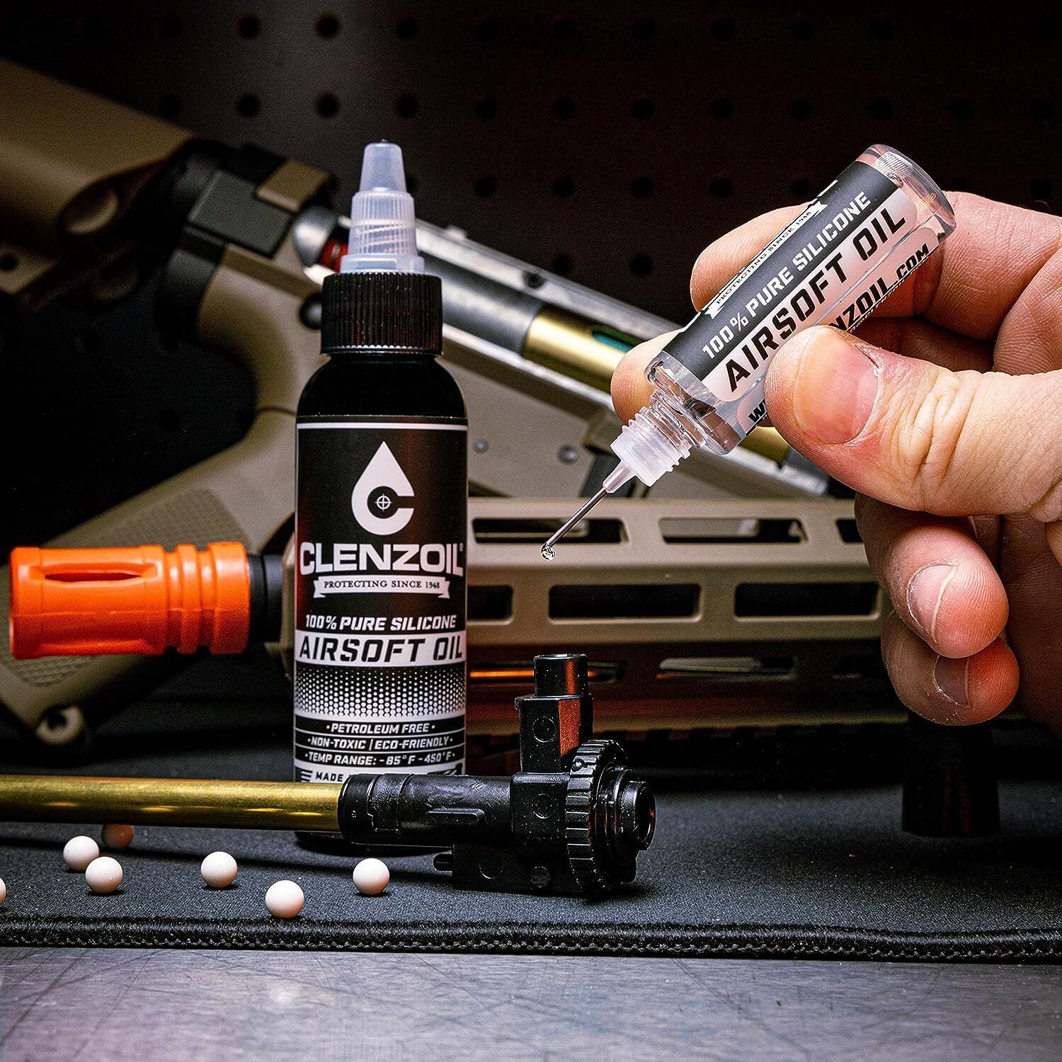 CLENZOIL Airsoft Oil | 100% Silicone Air Gun Oil & Airsoft Chamber Lube 2 oz
