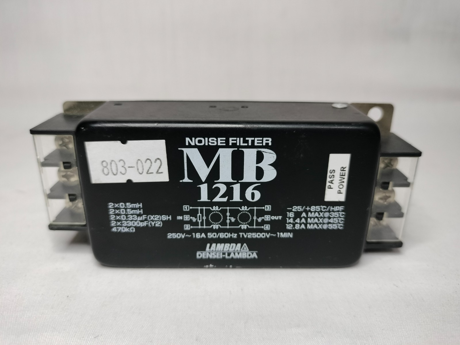 Densei-Lambda MB 1216 MB1216 Noise Filter 250V~ 16A Made in China