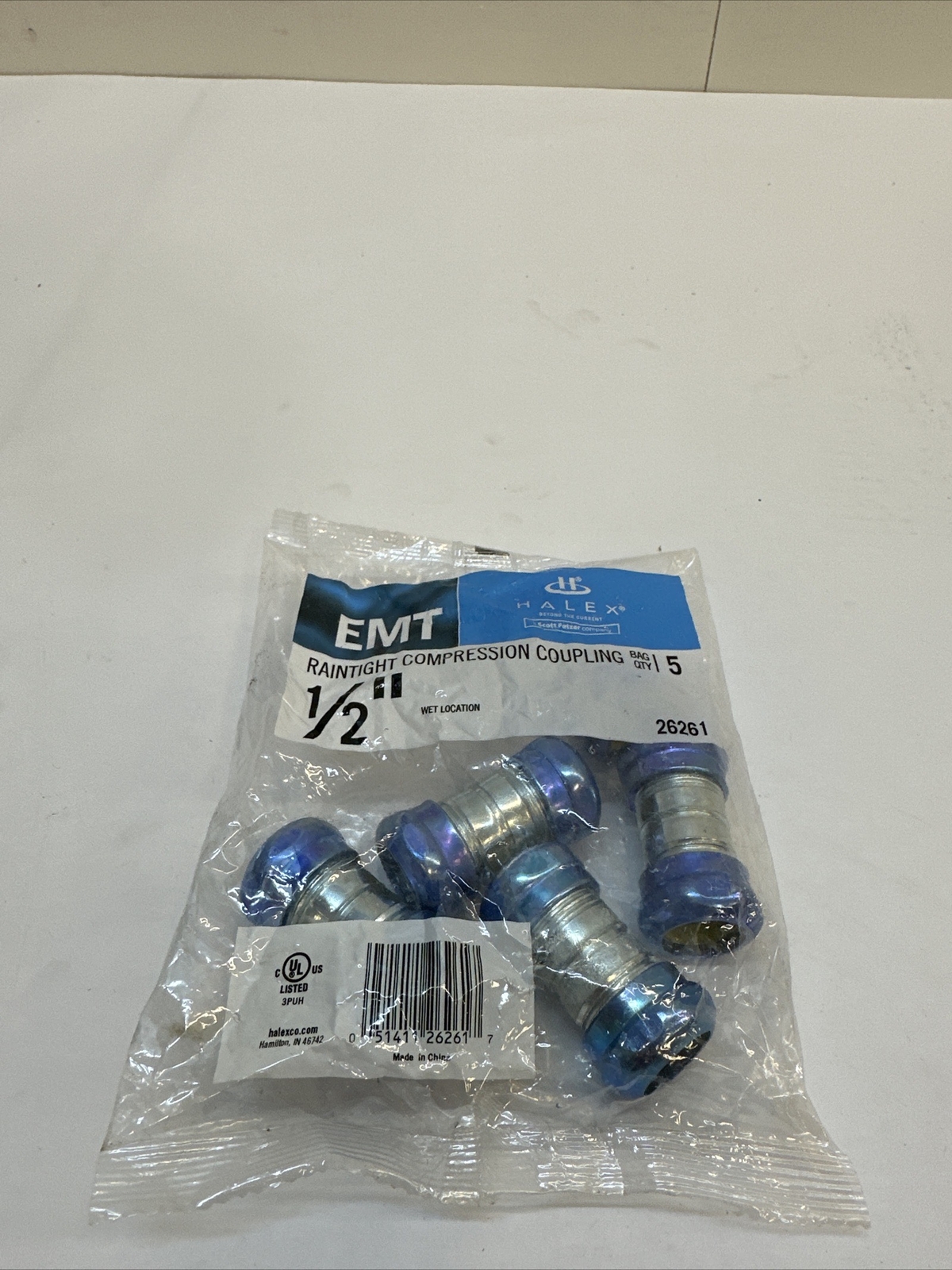 LOT OF 5 HALEX 1/2″ RAINTIGHT COMPRESSION COUPLINGS 26261