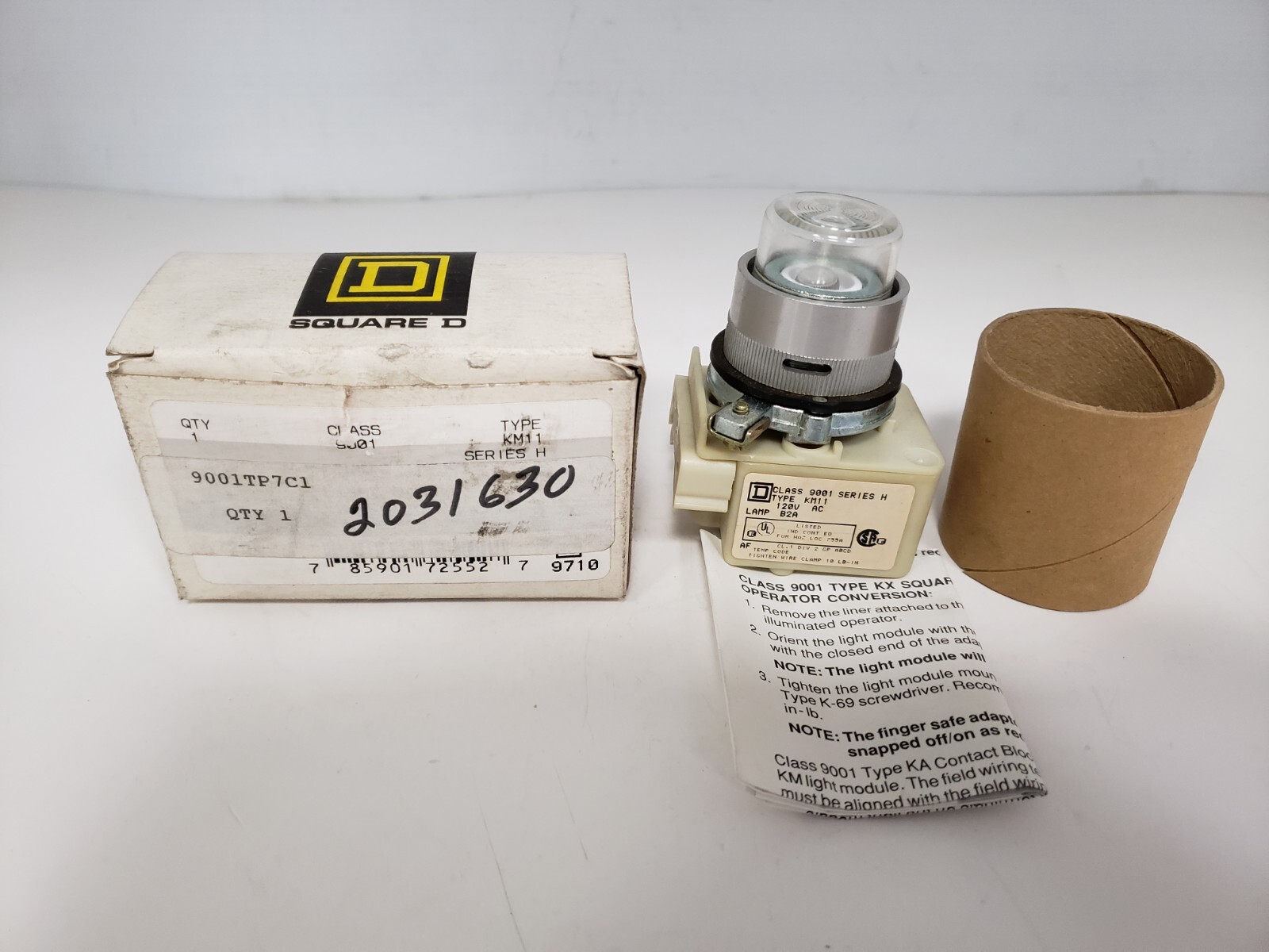 SQUARE D 9001-KM11 PILOT LIGHT MODULE 120VAC SERIES H NIB