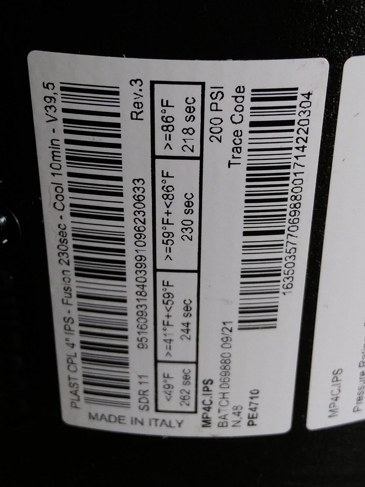 IntegriFuse PLAST CPL 4 IPS – Fusion 230sec – Cool 10min – V39,5