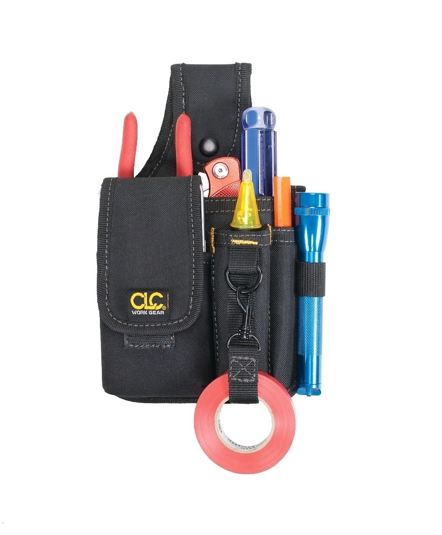 CLC 1501 Tool & Cell Phone Holder 4 Packet Polyester Balck 1-1/2″ Deep 6″ Tall