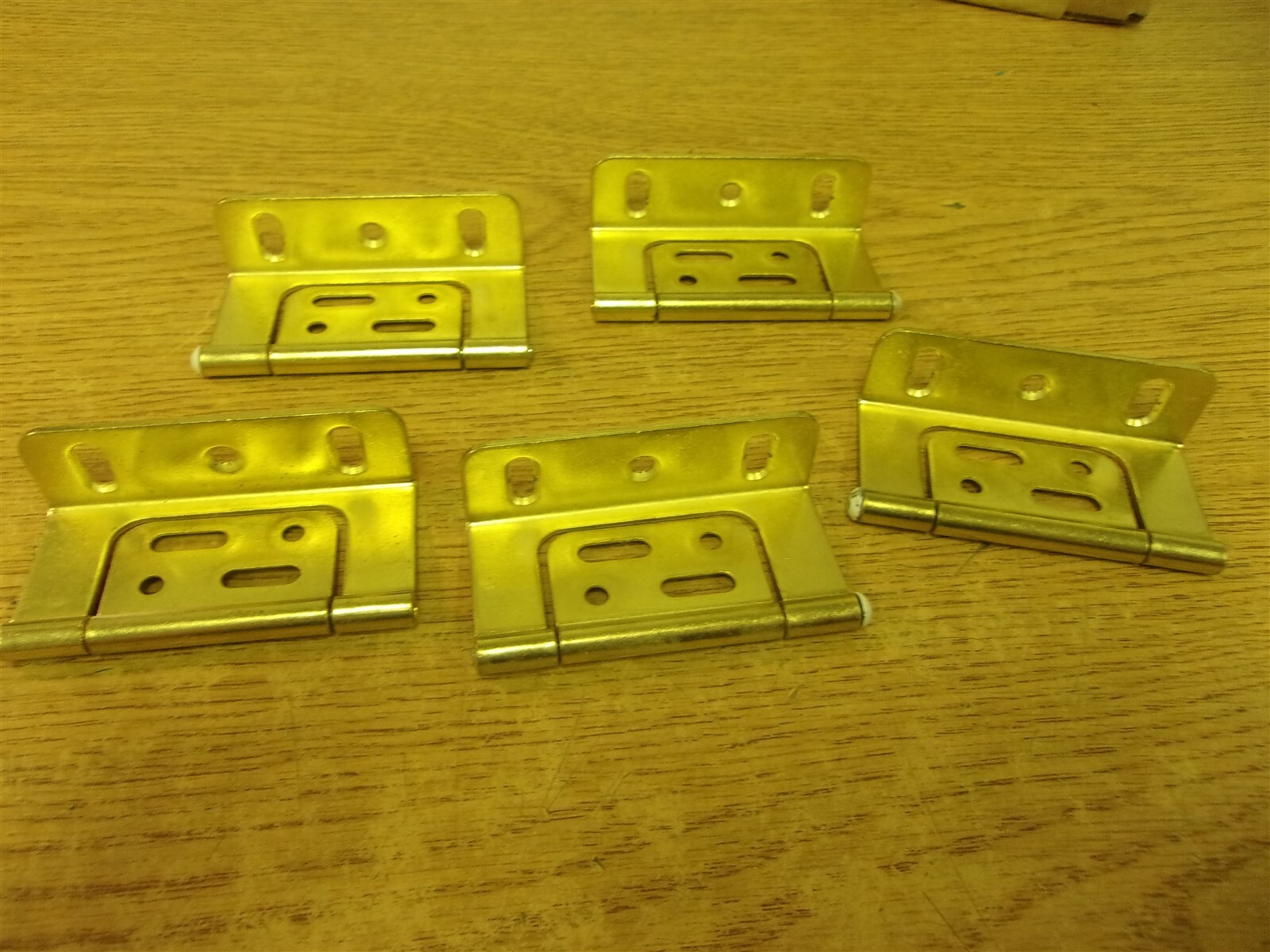NEW Cabinet Door Hinge Partial Wrap Brass 3×1-1/2″ Lot of 5 *FREE SHIPPING*