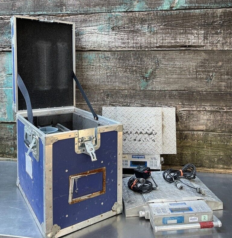-LOT of 2- Intercomp PT300 Wheel Load 25,000 Portable Truck Scale with Dual Case