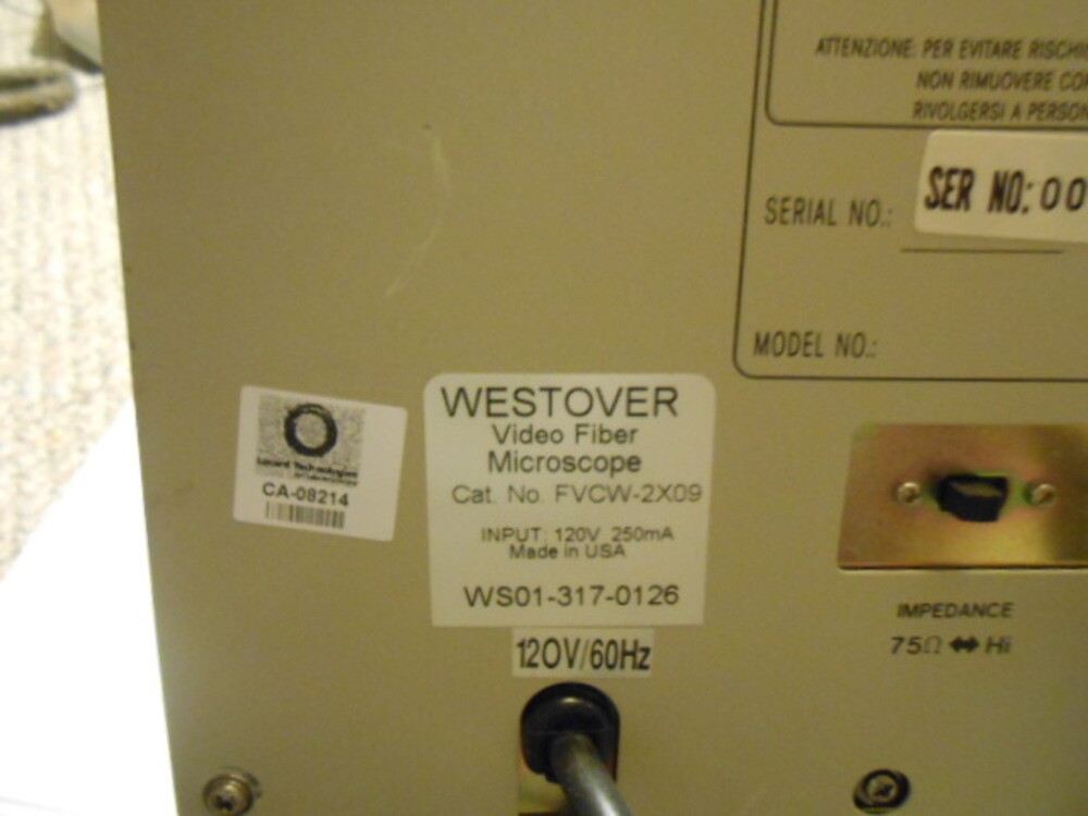 Westover FVCW Video Fiber Microscope Workstation, 120V, 60Hz, Good Condition