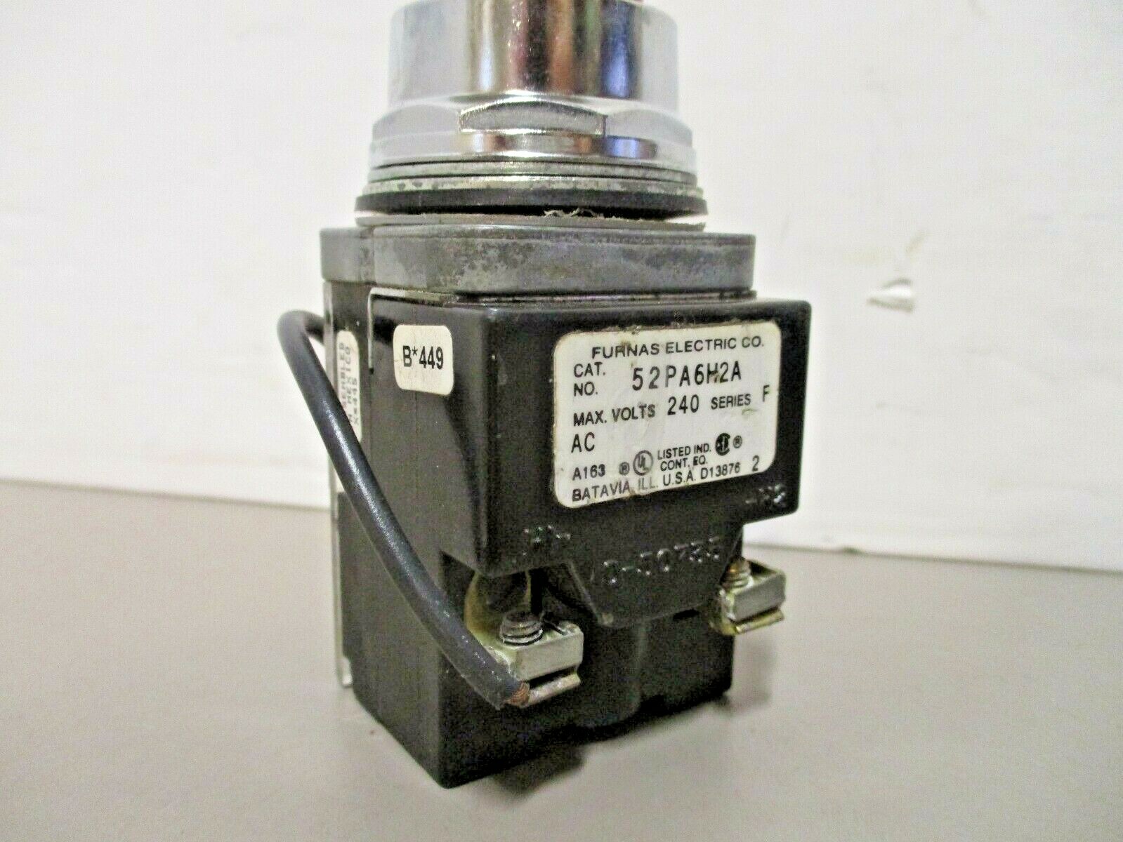 Furnas Electric 52PA6H2A Push to Test Pilot Momentary Red 240V Series-F