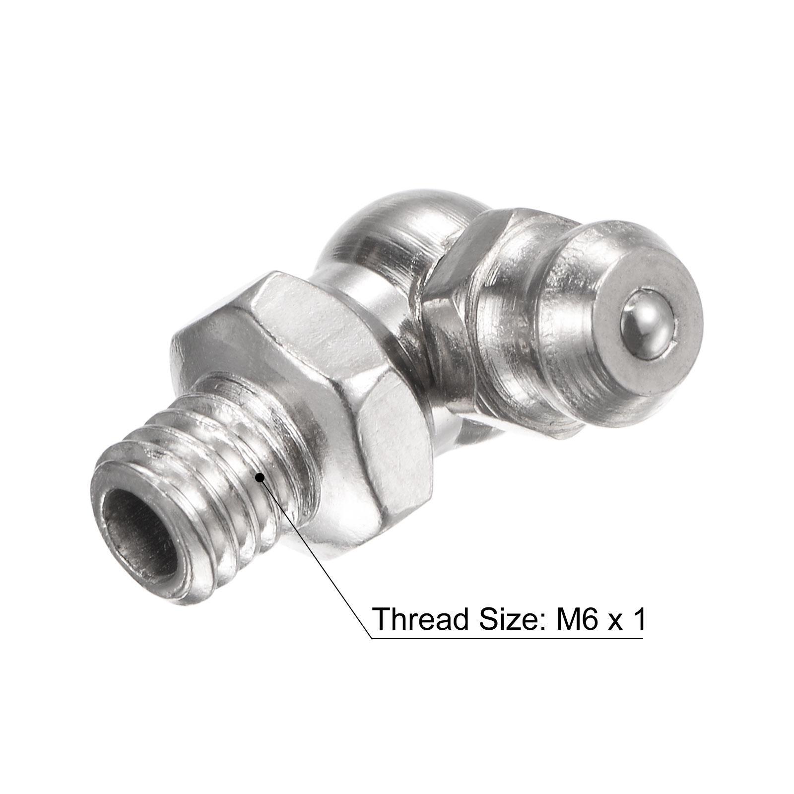 20pcs Nickel Plated Iron 90 Degree Hydraulic Grease Fitting M6 x 1mm Thread