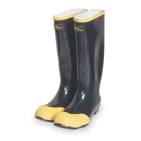 Men’s 16″ Height, Tall Rubber Boots, Steel Toe, Black, 12, Pr, 4T284