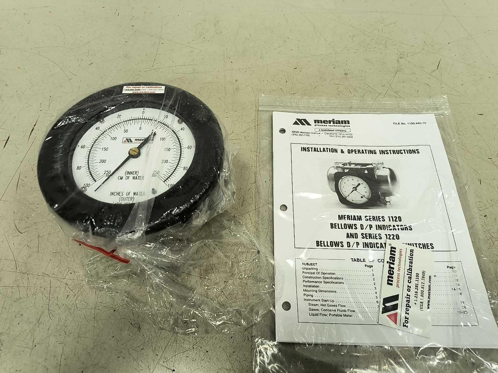 Unused Meriam Z1124FF-B Bellows D/P Indicator