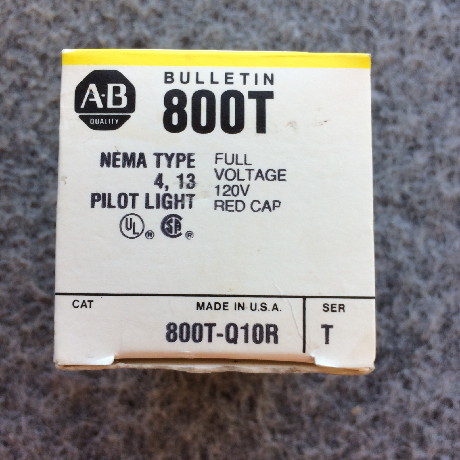 ALLEN BRADLEY 800T-Q10R PILOT LIGHT RED 120V FULL VOLTAGE SERIES T NIB