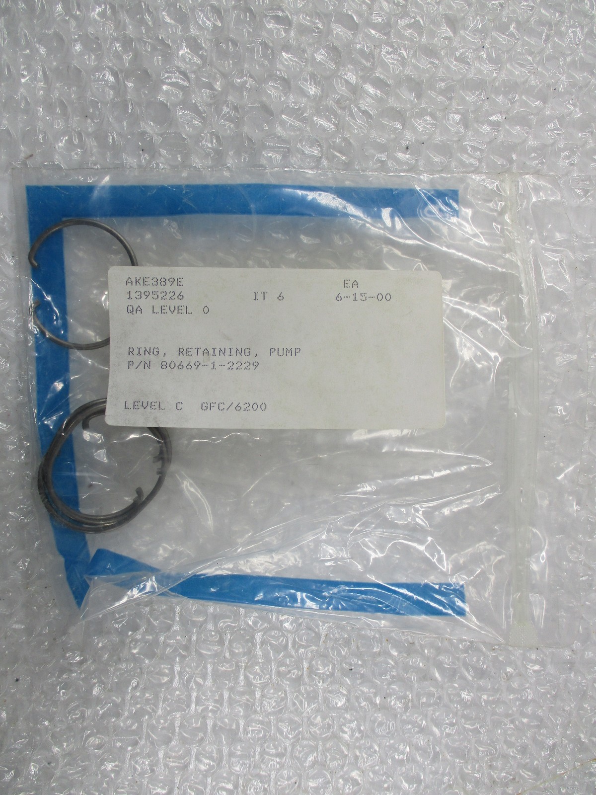 INDUSTRIAL SPARE 80669-1-2229 RETAINING RING QTY OF 4 NSNP