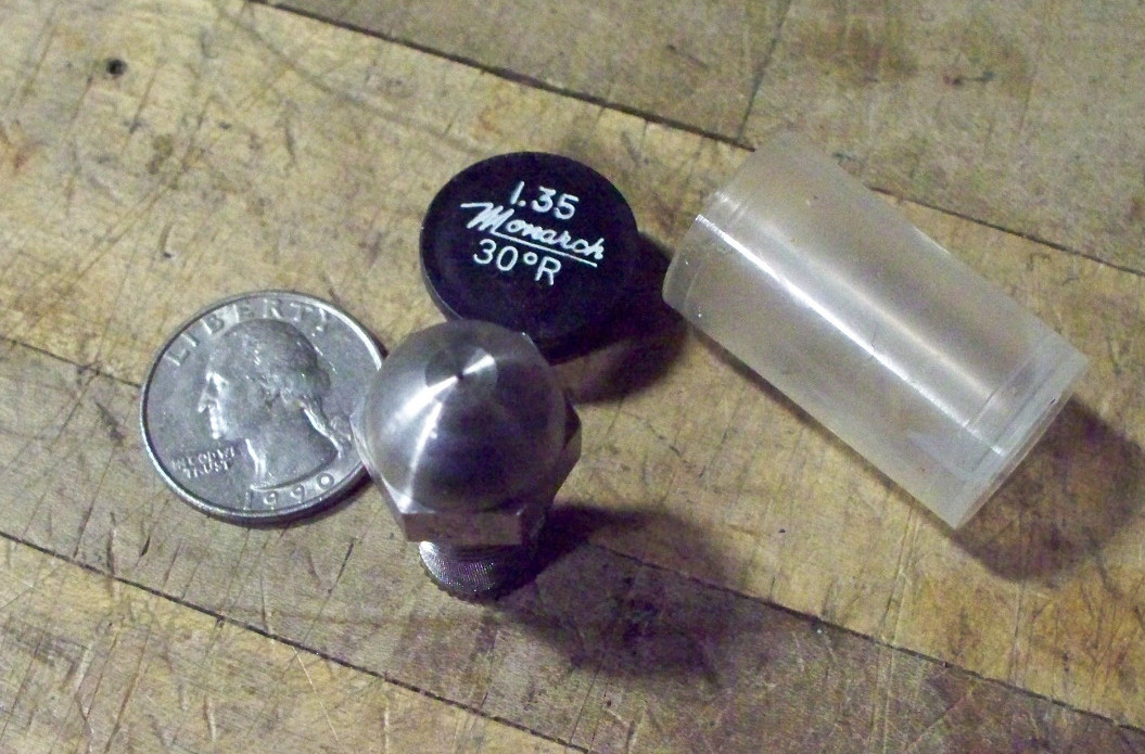 Monarch Oil Burner Nozzle F-80 BPS 1.35 30 deg R 01.35-30-R stainless
