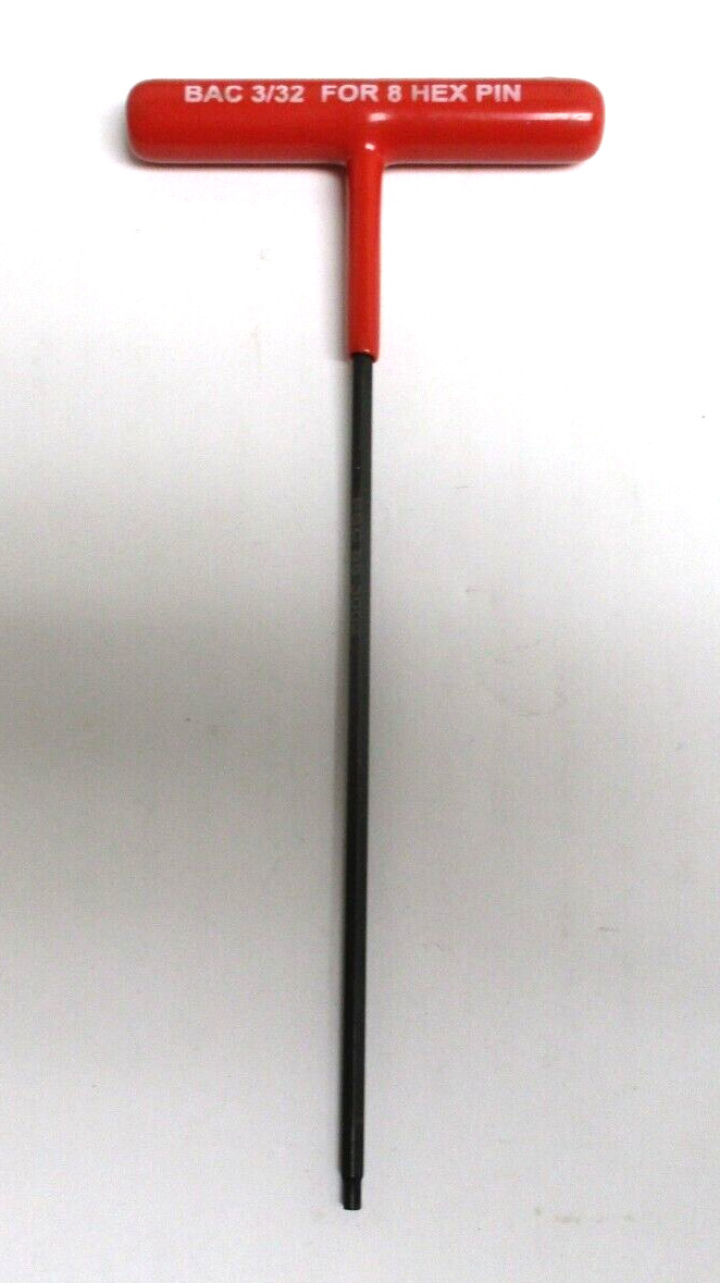 BAC , 3/32″ x 6″ , T-HANDLE ALLEN WRENCH , FOR 8 HEX PIN , LOT OF 5