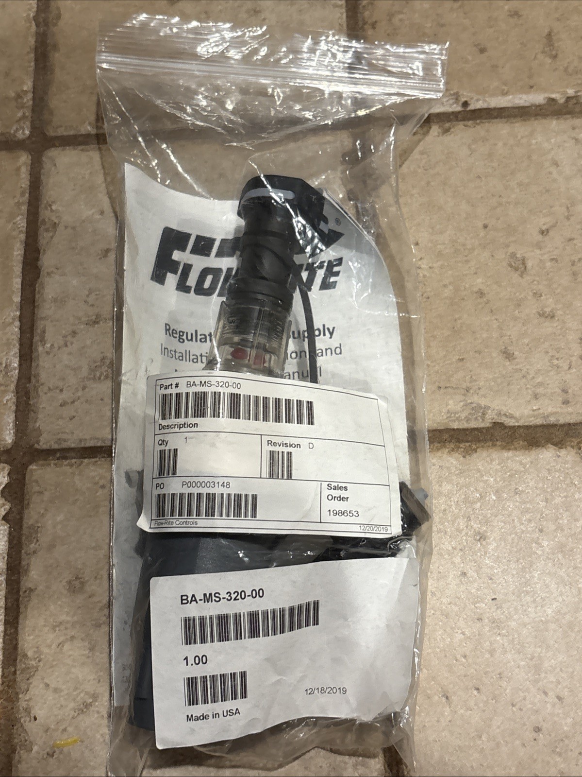 FLOWRITE BA-MS-320-00 REGULATED HOSE SUPPLY FREE SHIPPING!