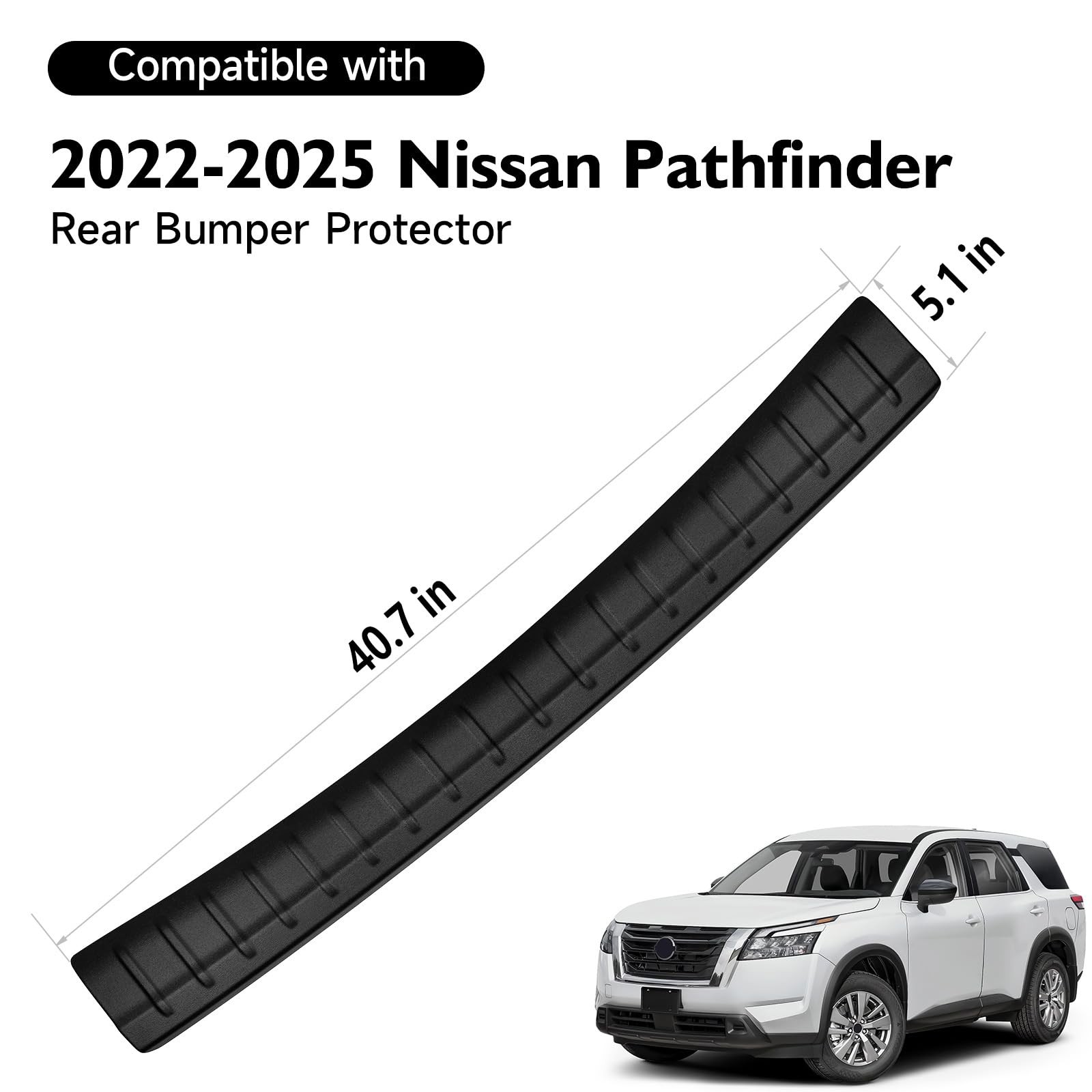 Rear Bumper Protector for Nissan Pathfinder 20222025 | ABS Matte Black Guard