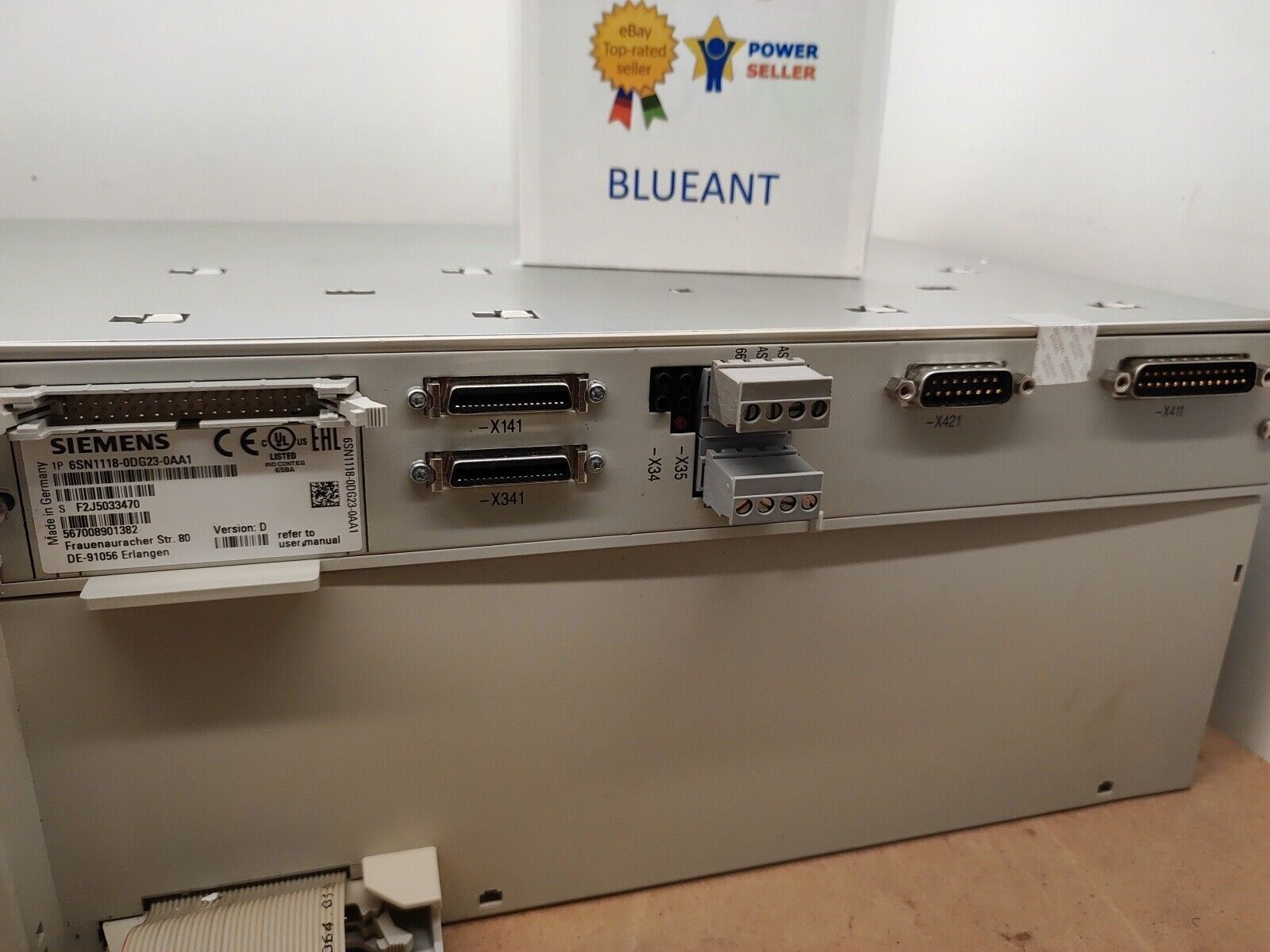 Siemens 6SN1123-1AA00-0EA2 Version: A 170A SIMODRIVE with PSN1118-0DG23-0AA1
