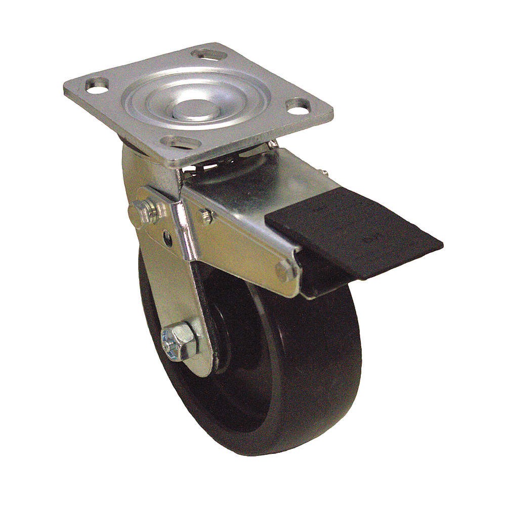 GRAINGER APPROVED P21S-PB050R-14-TB PlateCaster,Swivel,Polypropylene,6 1/2″H 489