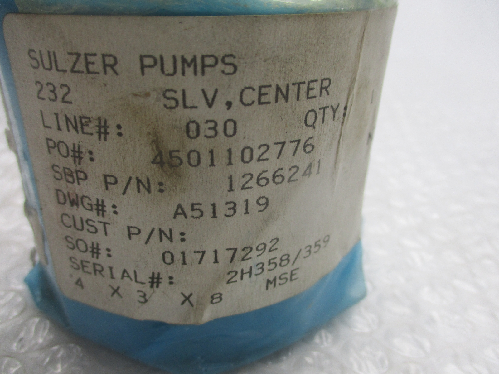 SULZER PUMPS 1266241 SLEEVE NSNP