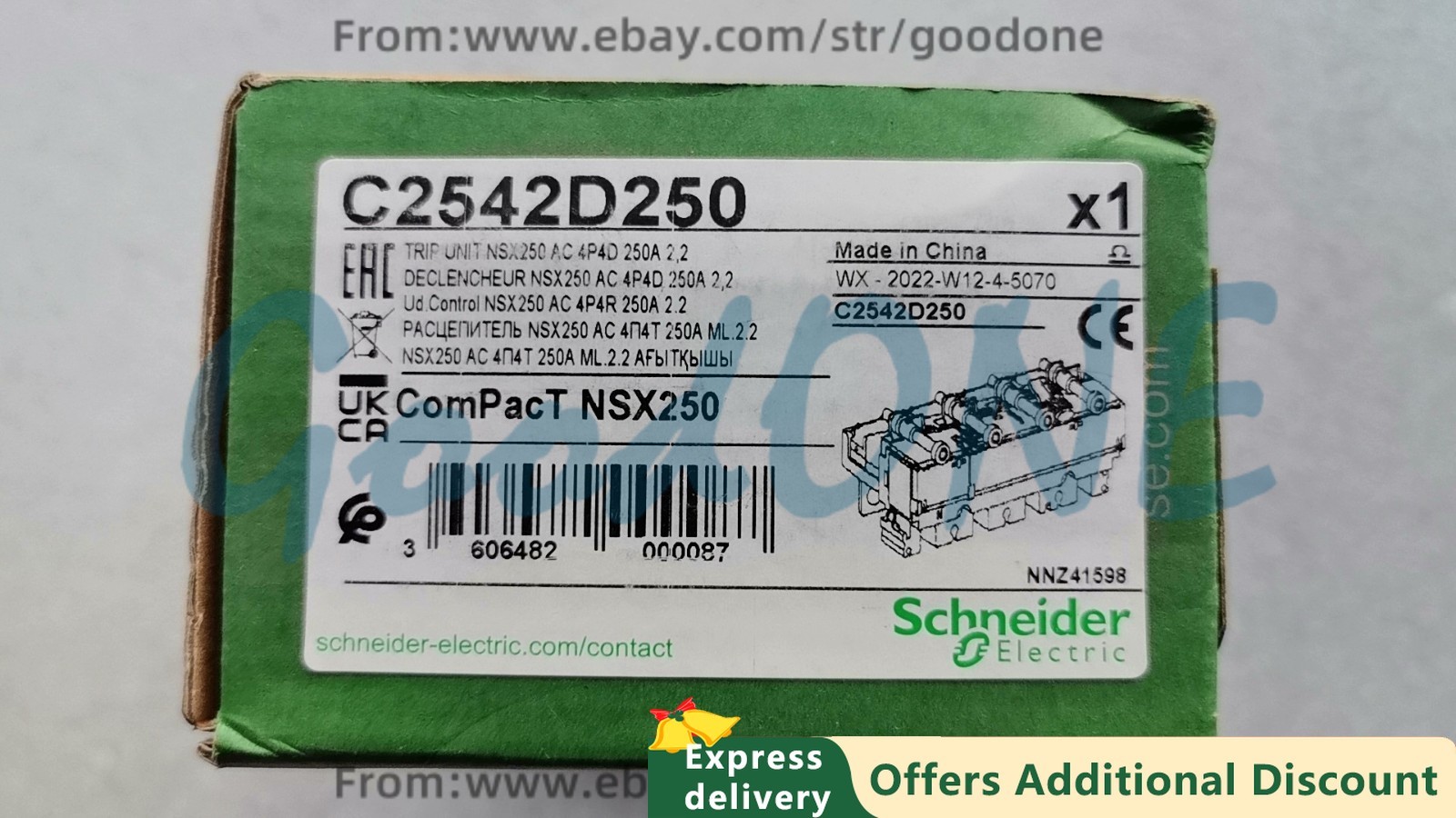 1PC NEW FOR S C2542D250 MicroLogic 2.2 Trip Unit 250A 4P for NSX250 MCCB