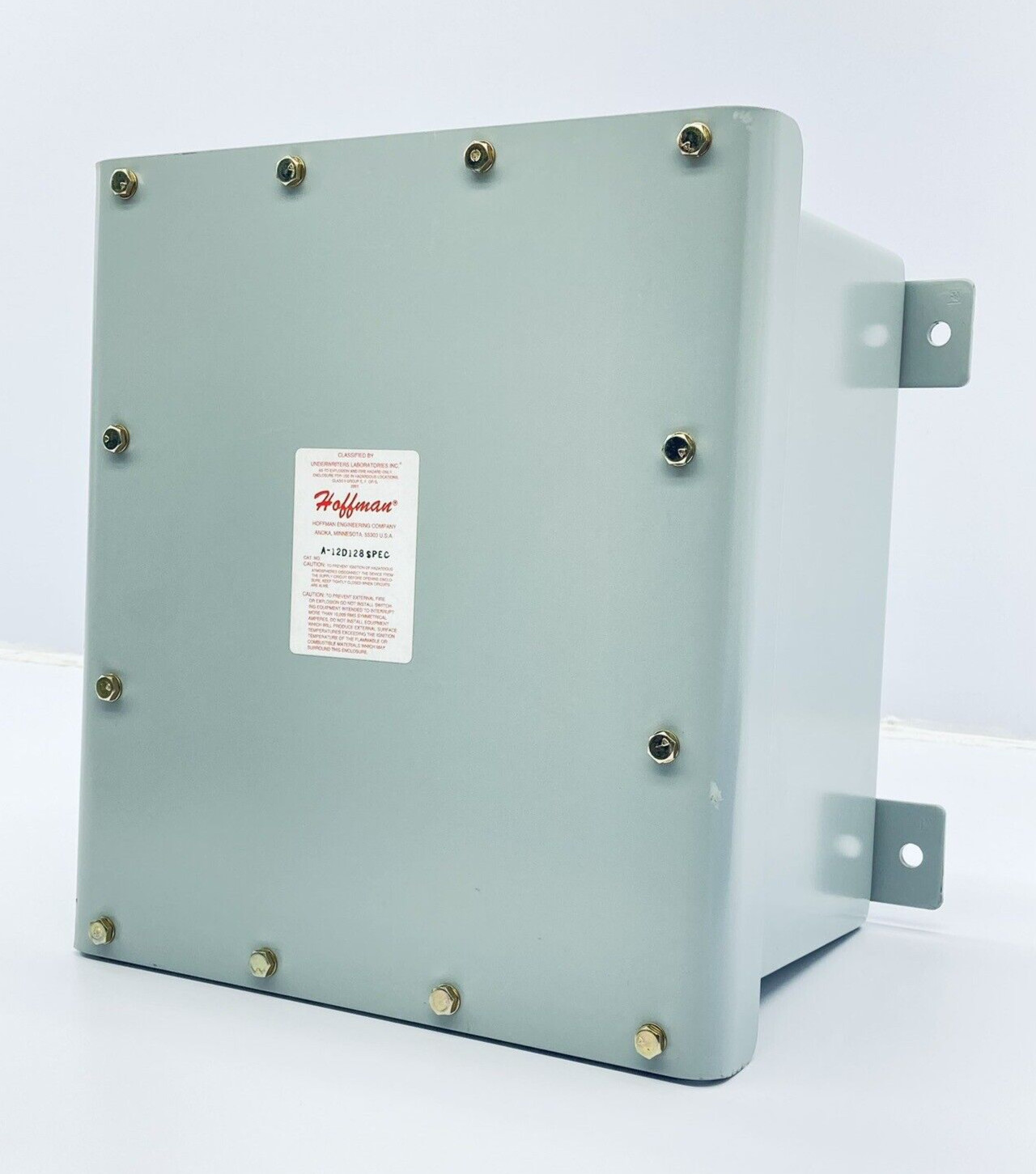 UNUSED HOFFMAN A12D128 ENCLOSURE NEMA TYPE 9 FOR HAZ. LOC. 12x12x8″ GRAY STEEL