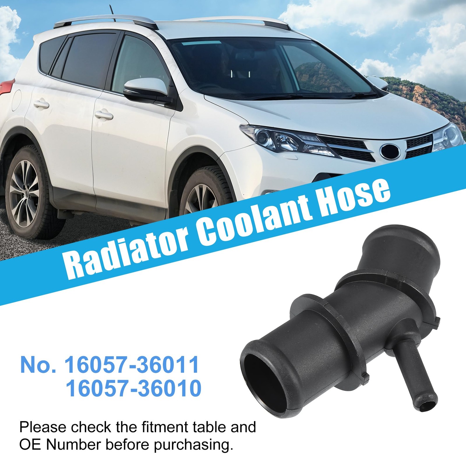 uxcell Radiator Coolant Hose for Toyota RAV4 2009-2012 2.5L 1.42″, Black