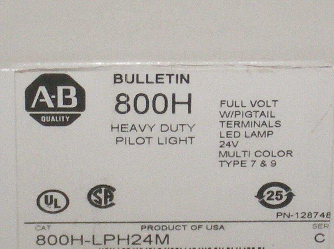 New! Allen Bradley 800H-LPH24M Heavy Duty Pilot Light LED Lamp 24V Multi-Color