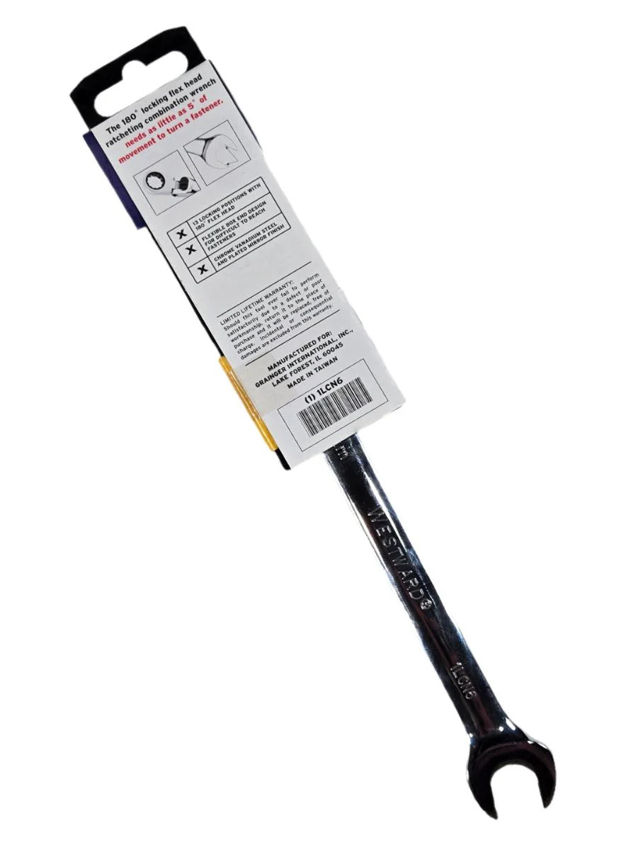 Westward 1LCN6 14mm Locking Flex Head Ratcheting Combination Wrench