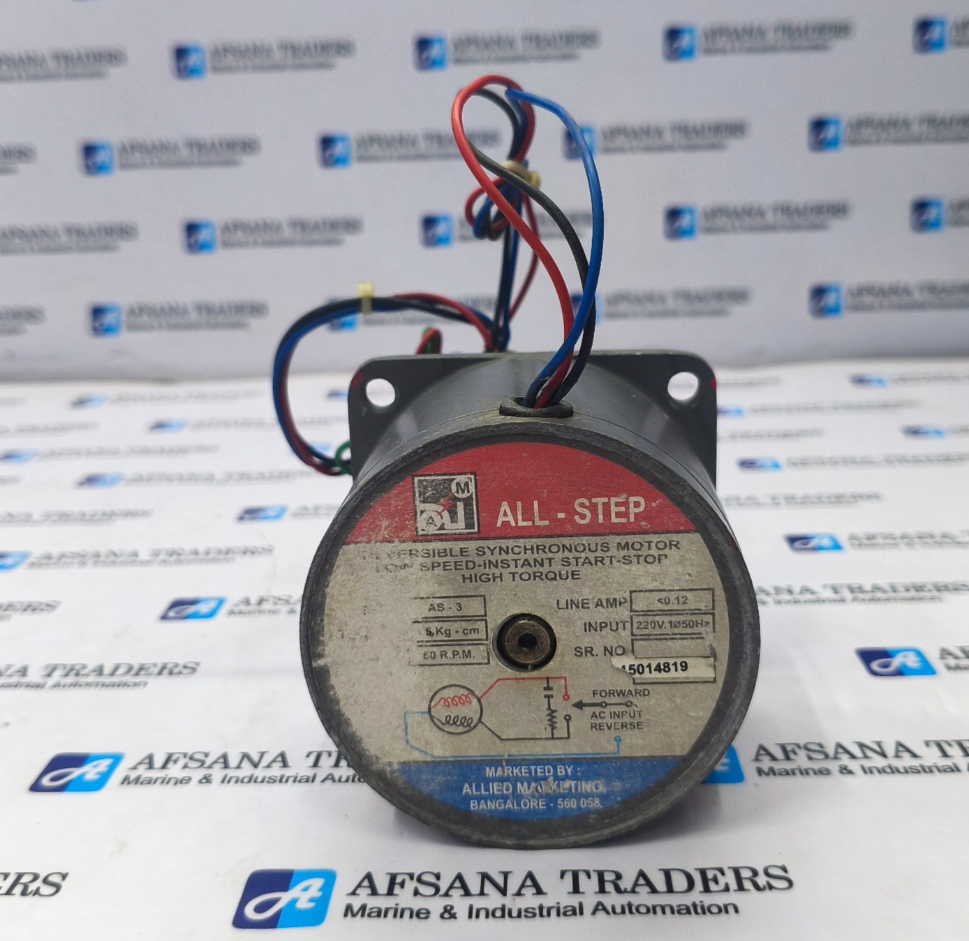 ALL-STEP AS-3 REVERSIBLE SYNCHRONOUS MOTOR 60 R.P.M. 220V 1Ø50HZ