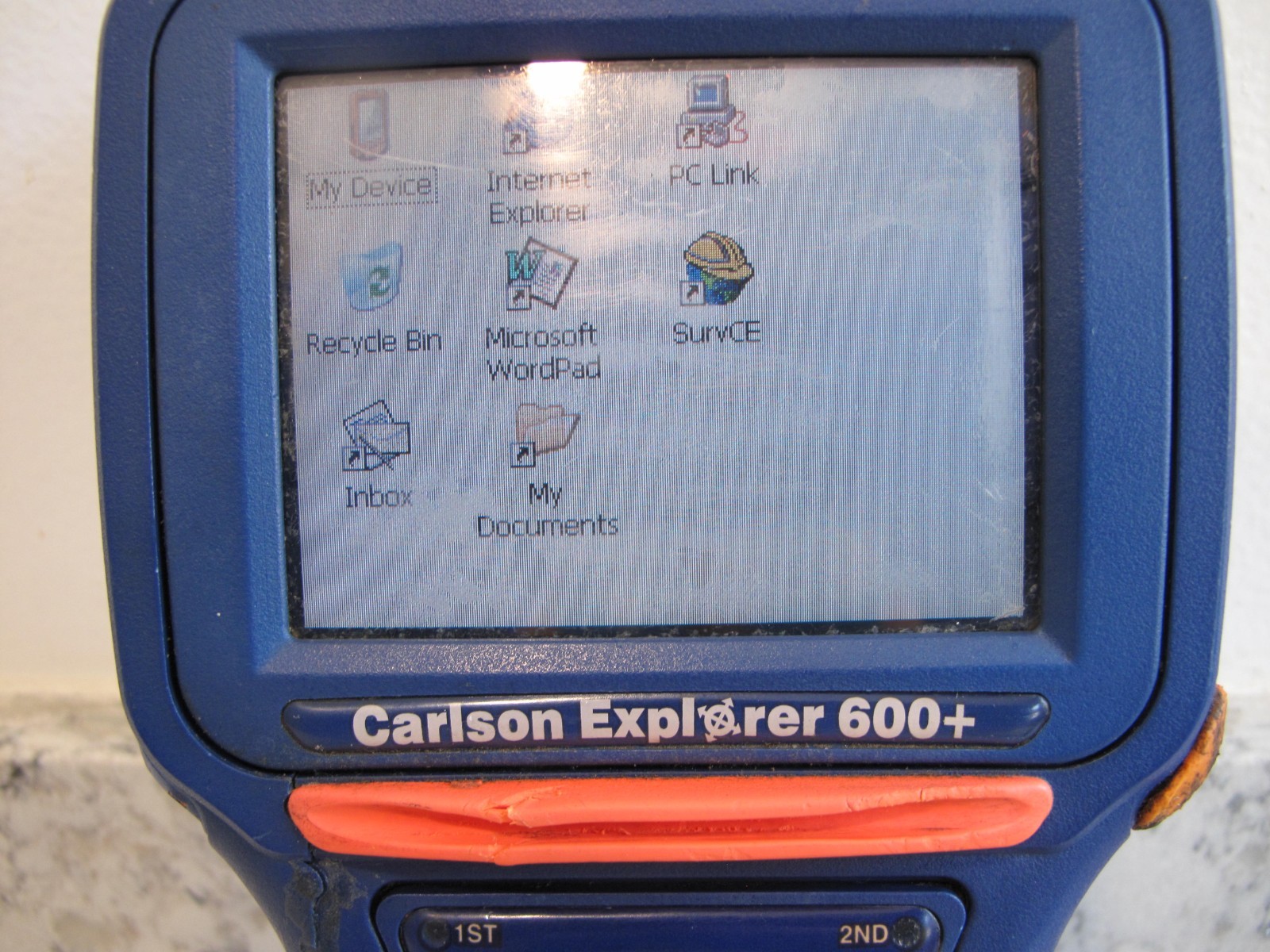 Carlson Explorer 600+ Data Collector turns on